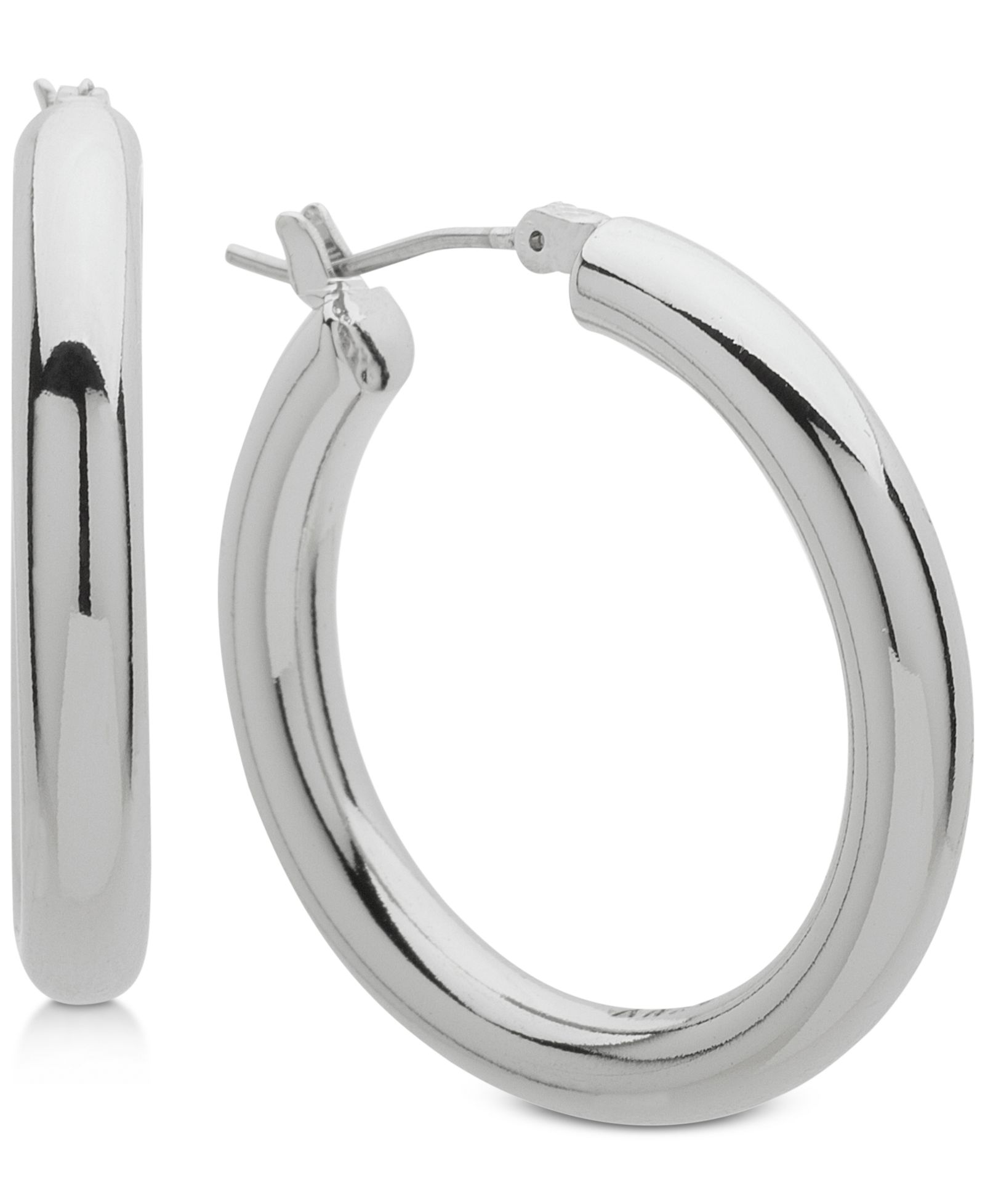 DKNY 1 1/5" Thick Hoop Earrings