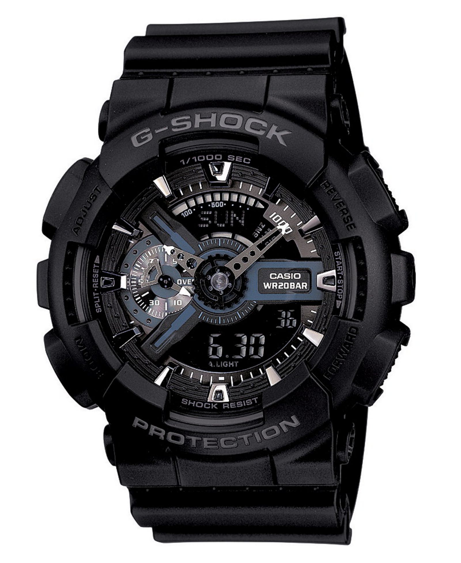 Часы G-Shock Men's Analog Digital Black Resin Strap, 55mm GA110-1B