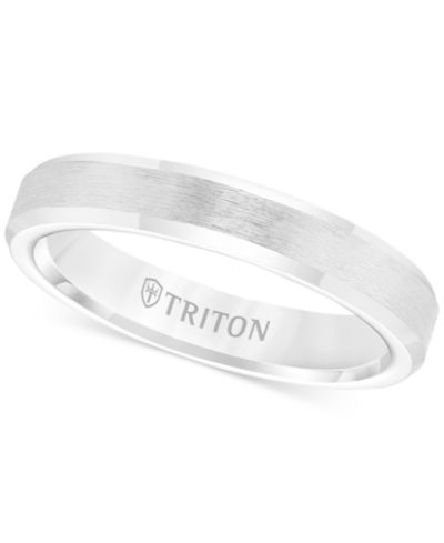 Triton Men's White Tungsten Carbide Ring, Wedding Band (3mm)