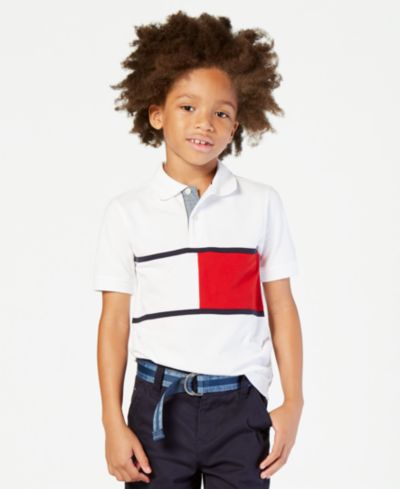 Поло Tommy Hilfiger с вышитым логотипом для малышей и маленьких мальчиков
