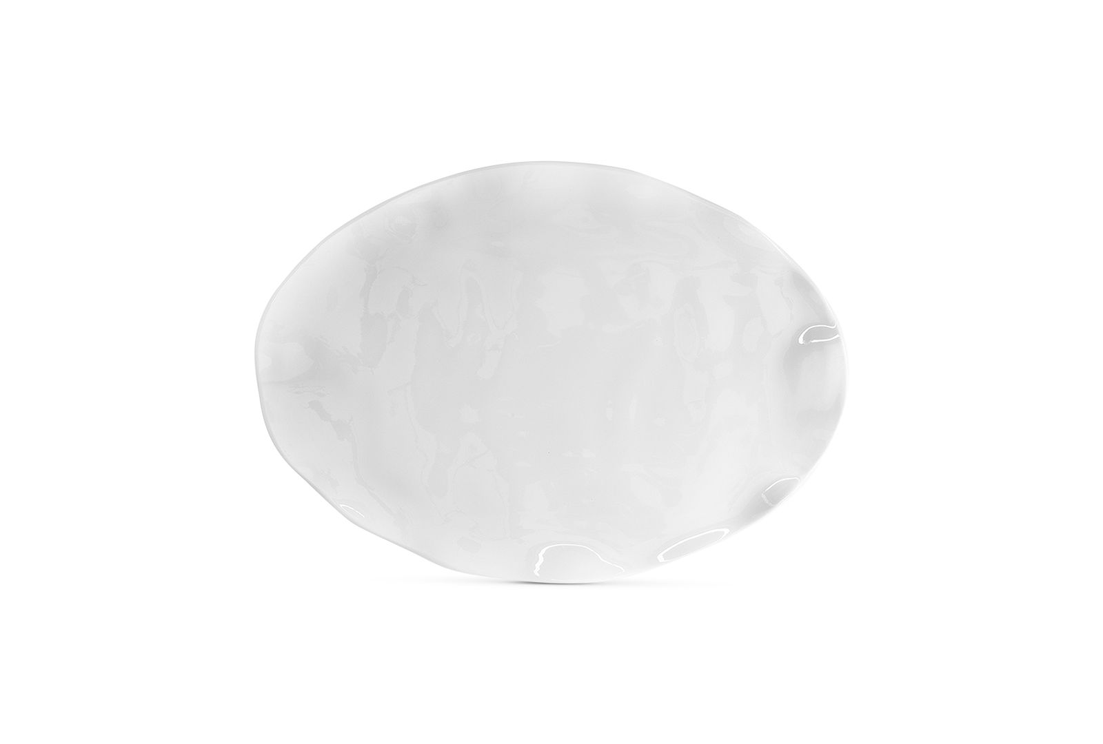 Q Squared Ruffle Melamine Small Oval Platter
