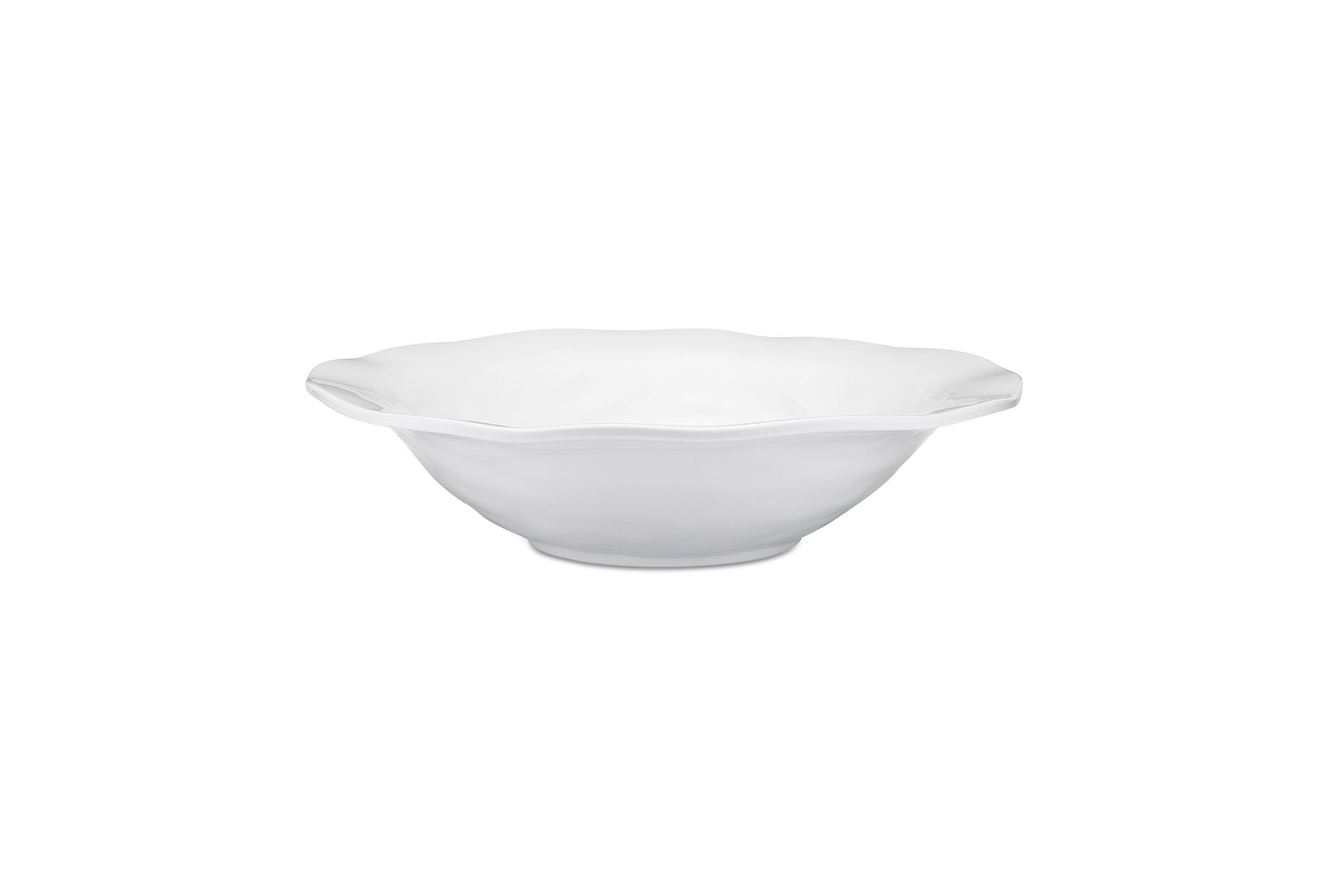 Q Squared Ruffle Melamine Round Shallow Serving Bowl