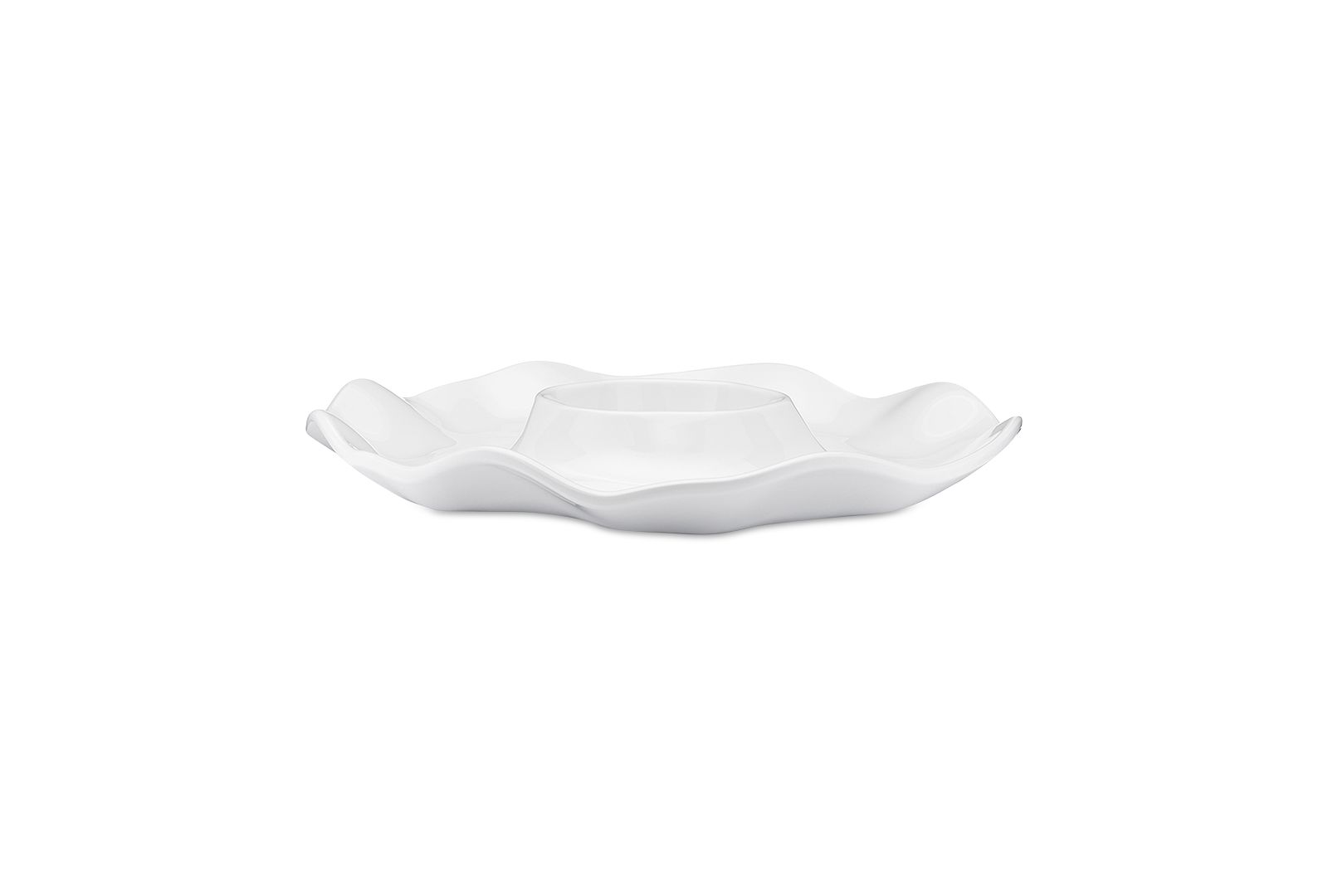 Q Squared Ruffle Melamine Chip & Dip Platter