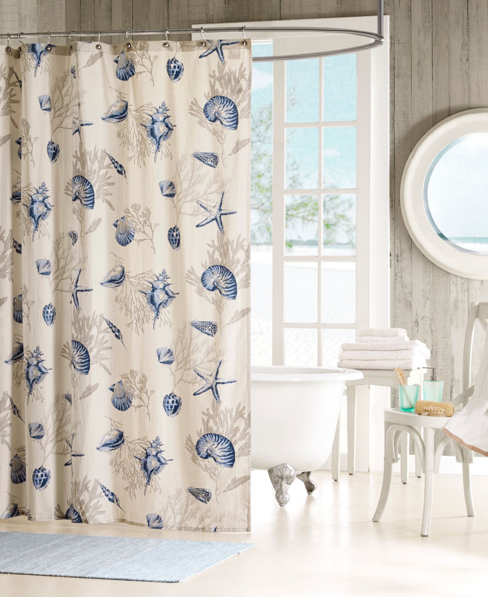 Madison Park Bayside Seashell Shower Curtain, 72" x  72"
