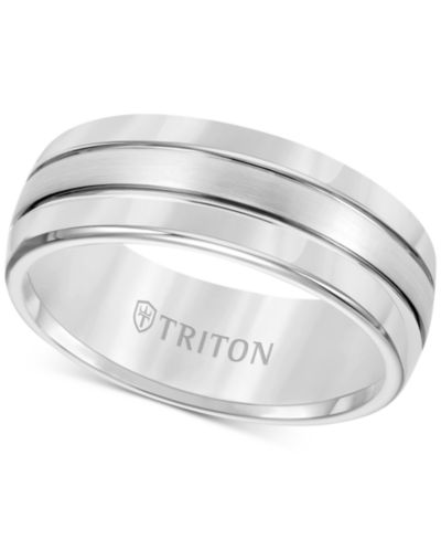 Triton Men's Tungsten Carbide Ring, Comfort Fit Wedding Band (8mm)