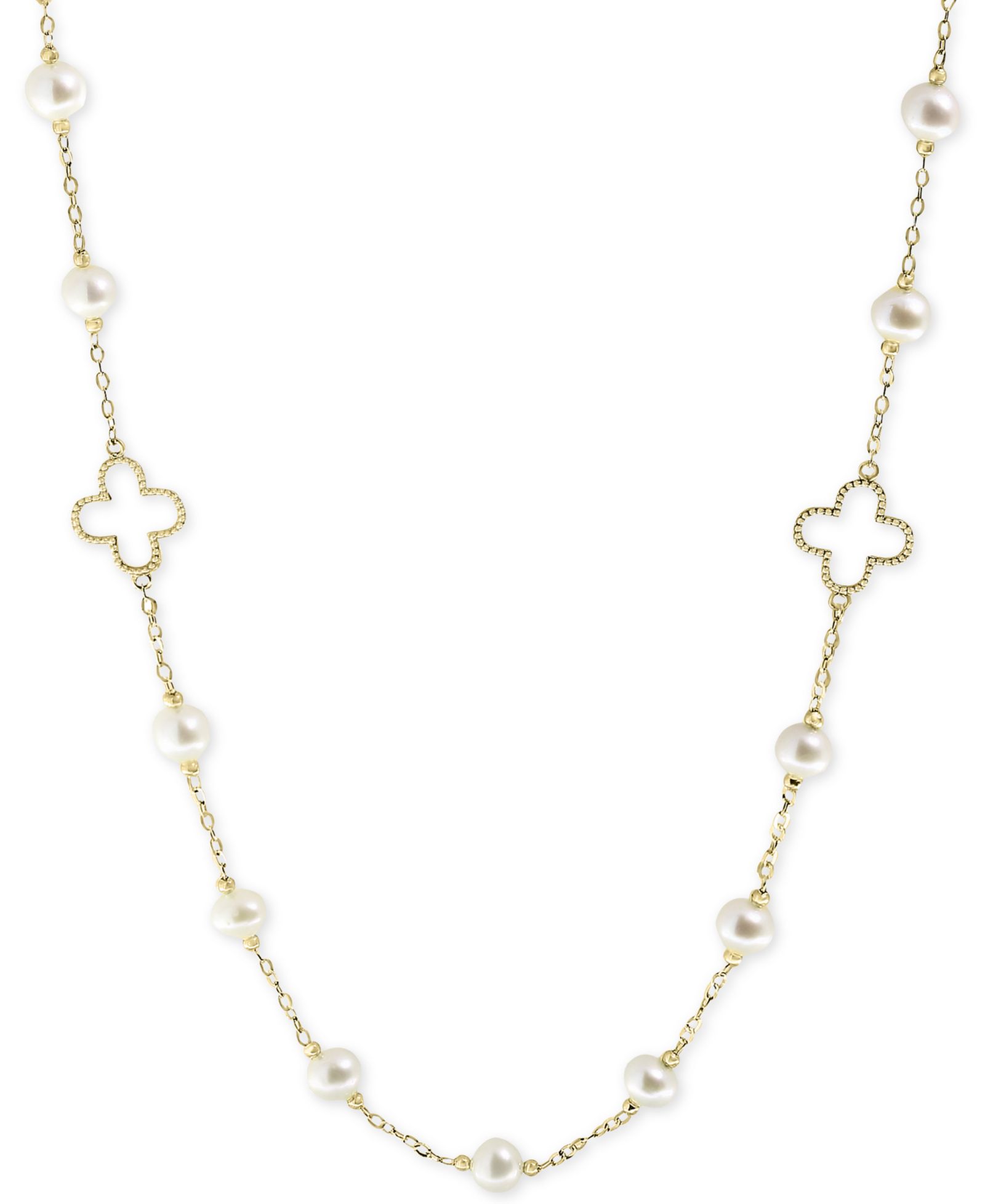 Колье EFFY Collection Pearl by EFFY из натурального речного жемчуга 6mm в золоте 14k, 32"