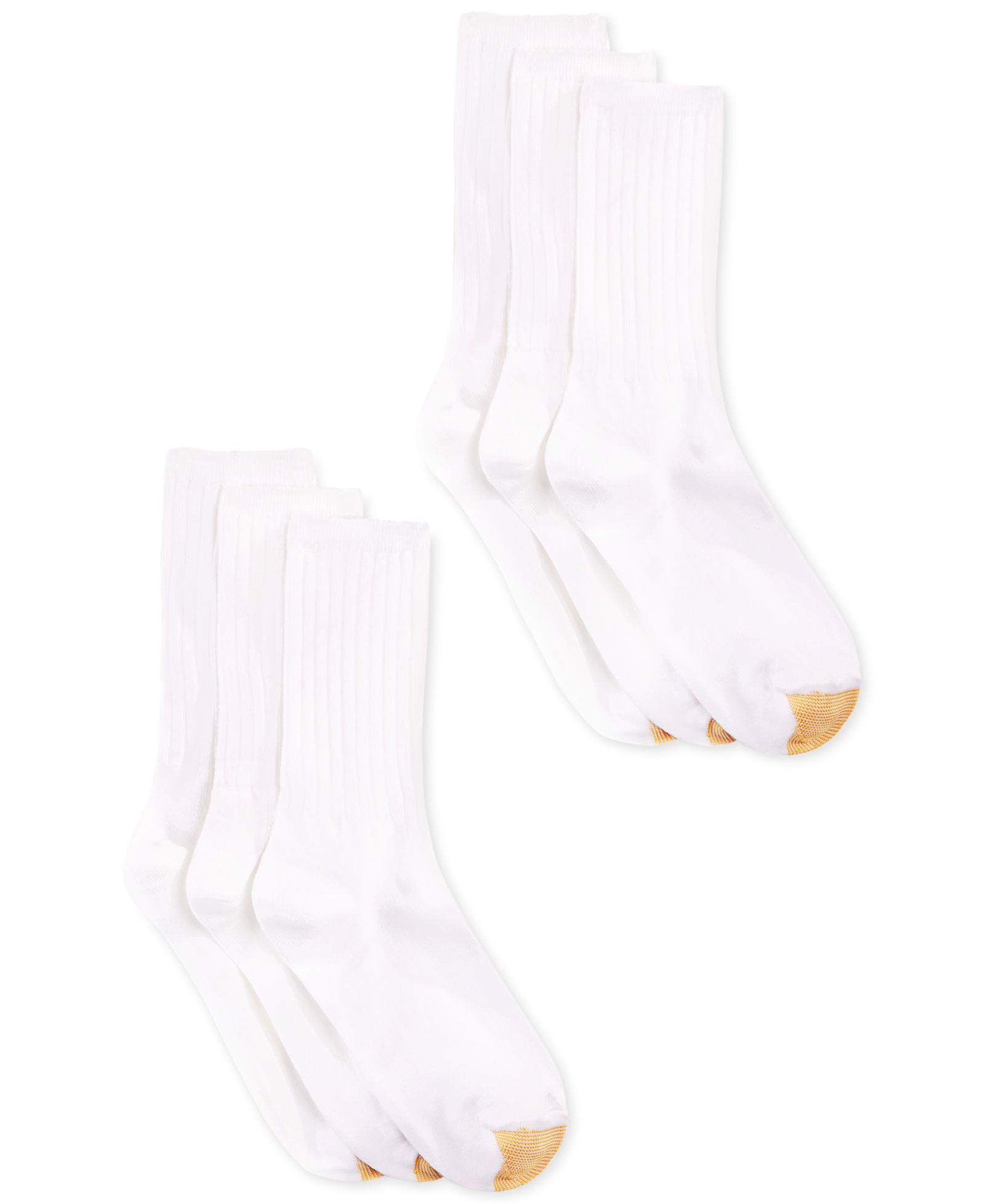 Gold Toe Женский 6-Pack Casual Ribbed Crew Socks