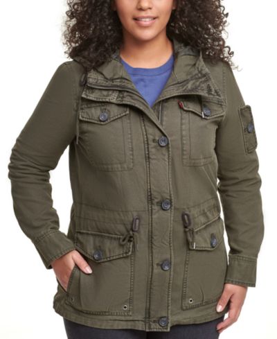 Levi's Plus Size куртка-милитари с капюшоном