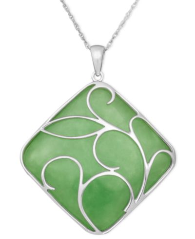 Комплект подвесок с узором Dyed Jade в стерлинговом серебре