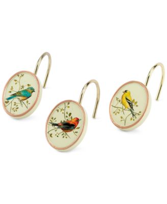 Крючки для душевой шторы Avanti Gilded Birds Ceramic, 12 шт