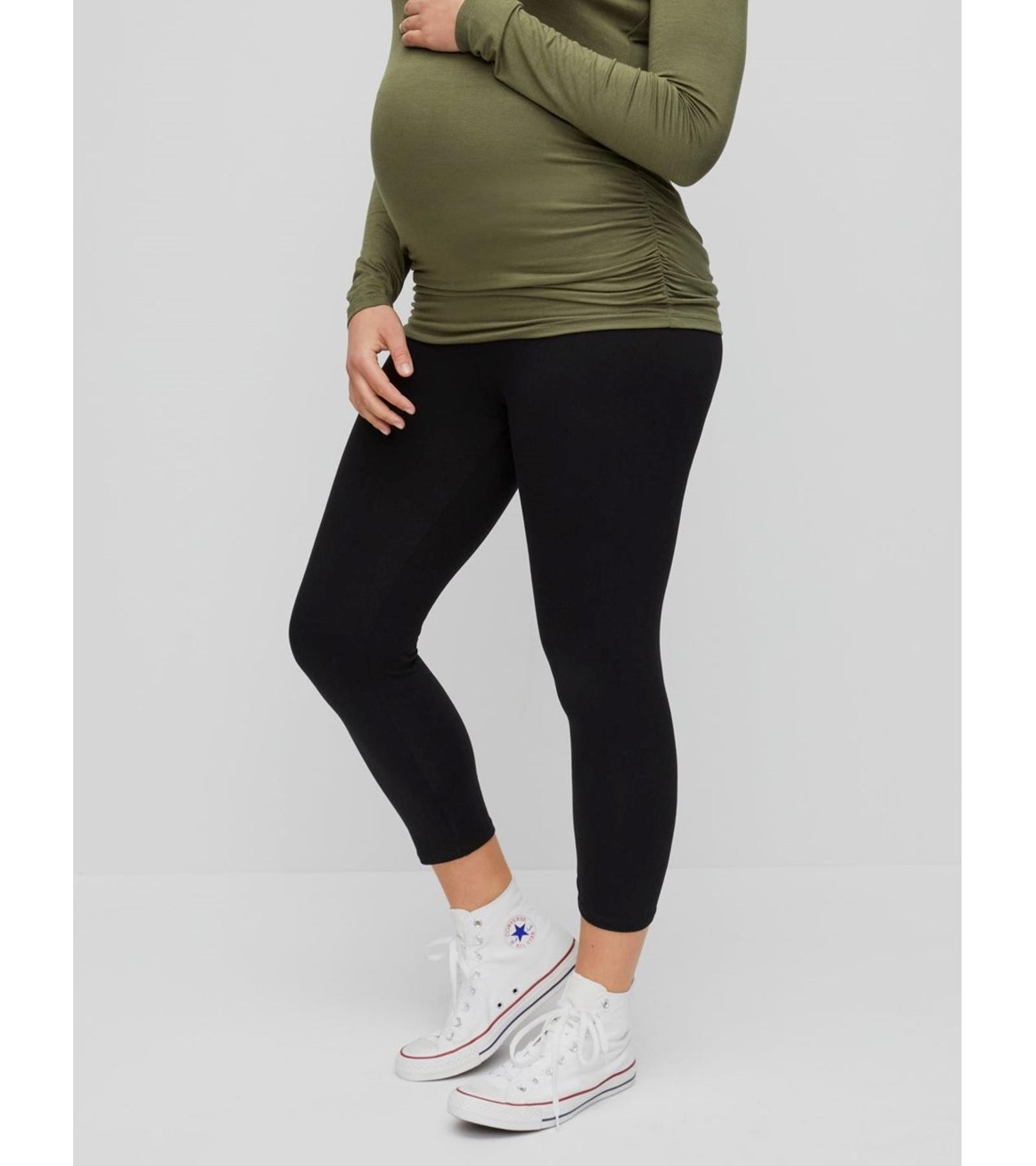 Motherhood Maternity Women's Basic Secret Fit Belly Crop Leggings - Black - Size: Large - Motherhood