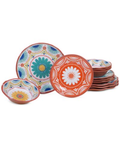Certified International Vera Cruz Melamine 12 Pc. Dinnerware Set, Service for 4