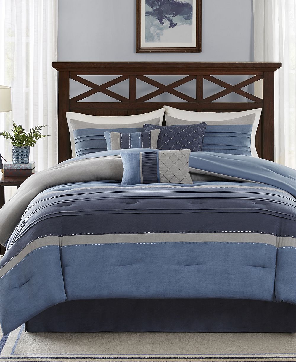 Madison Park Collins Faux-Suede 7-Pc. Comforter Set, California King