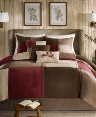 Madison Park Jackson Blocks Faux-Suede 7-Pc. Comforter Set, Queen