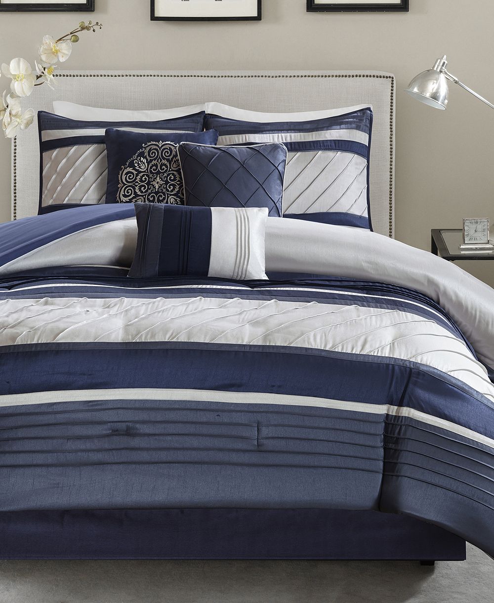 Madison Park Blaire Faux-Silk 7-Pc. Comforter Set, King
