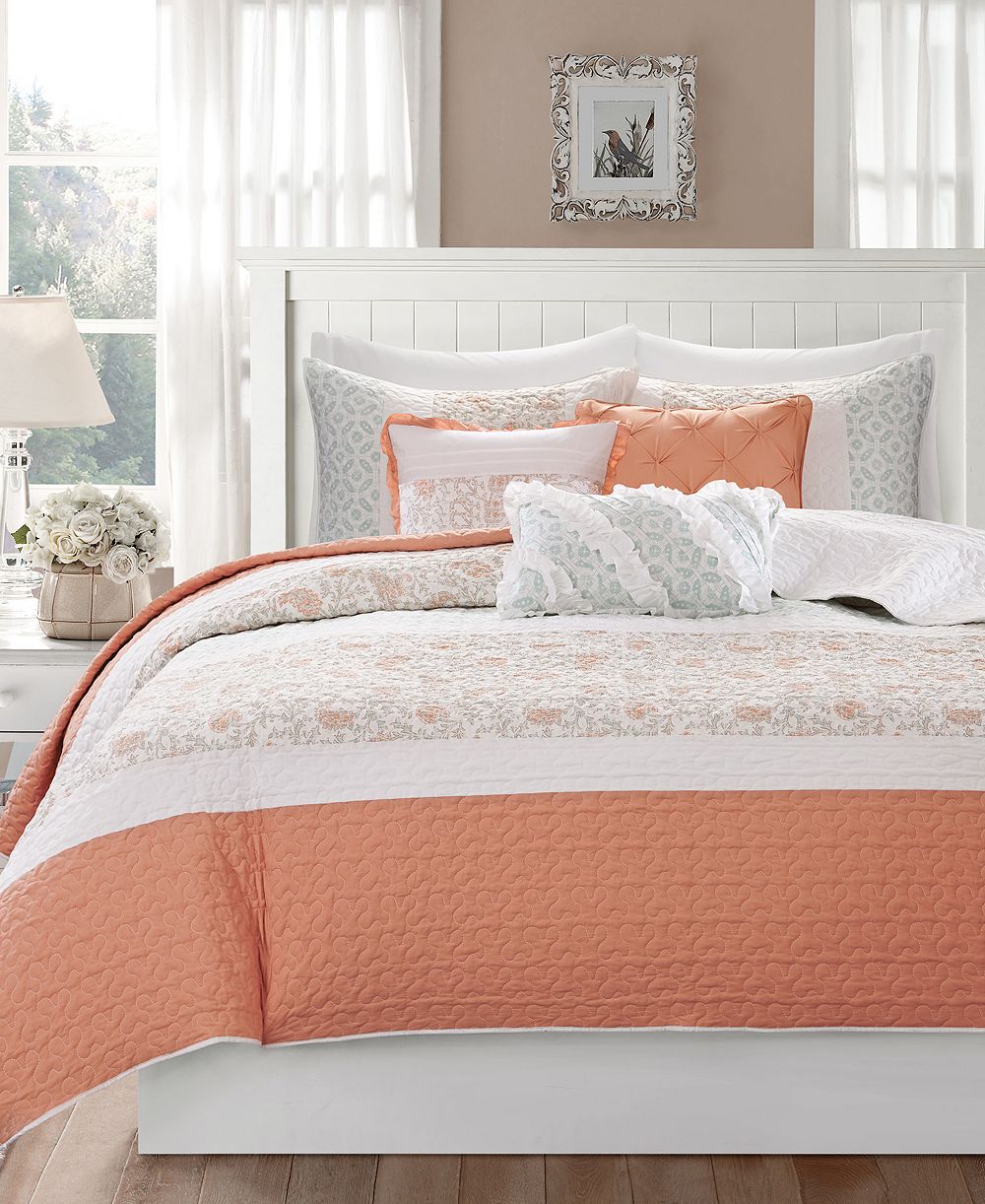 Madison Park Dawn Soft Cotton Percale 6-Pc. Quilt Set, Full/Queen