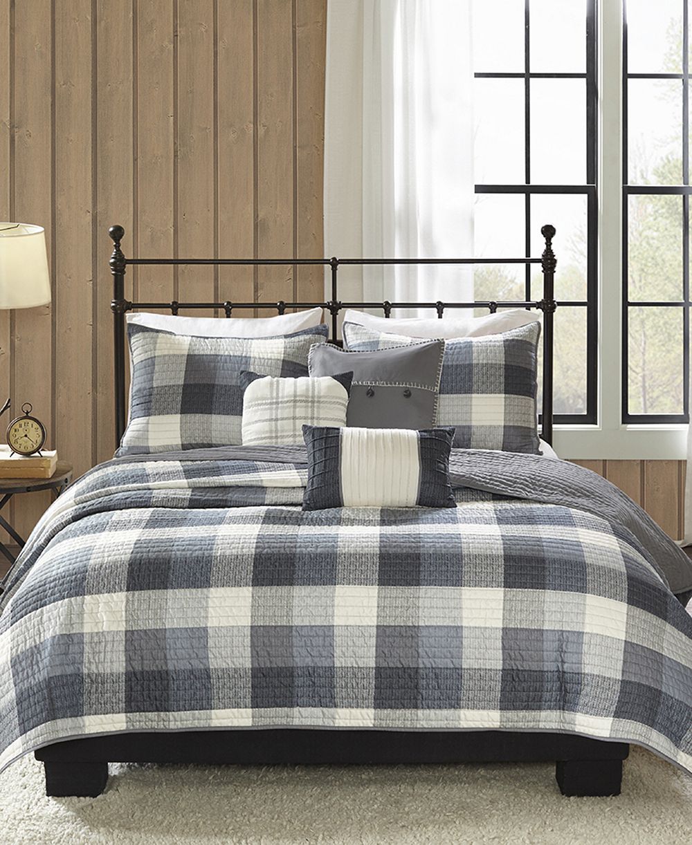 Madison Park Ridge Herringbone 6-Pc. Quilt Set, Full/Queen