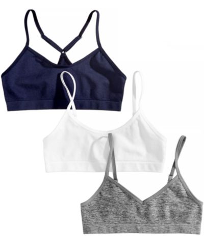Maidenform 3-Pk. Seamless Crop Bras, Little & Big Girls