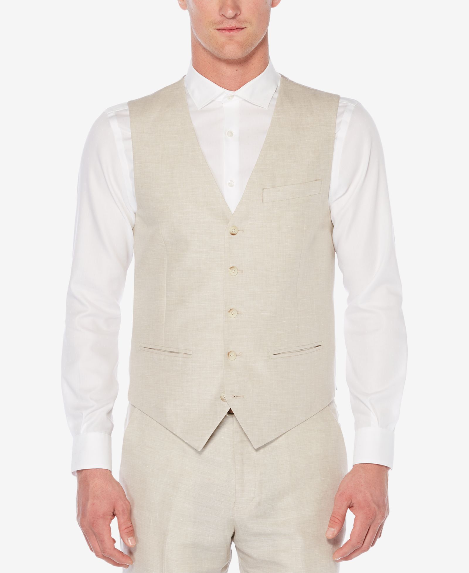 Жилет Perry Ellis Men's Linen Herringbone