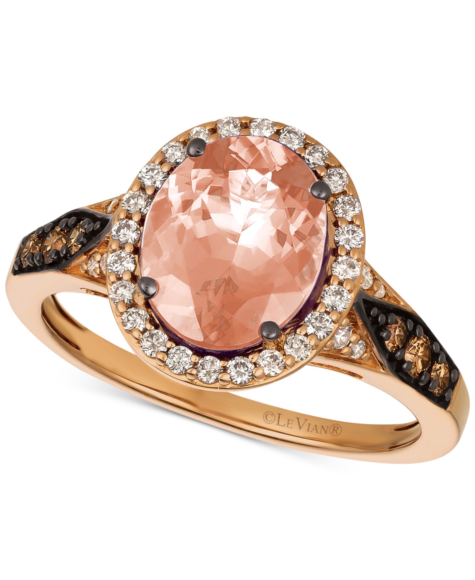 Кольцо Le Vian Chocolatier® Peach Morganite™ & Diamond in 14k Rose Gold