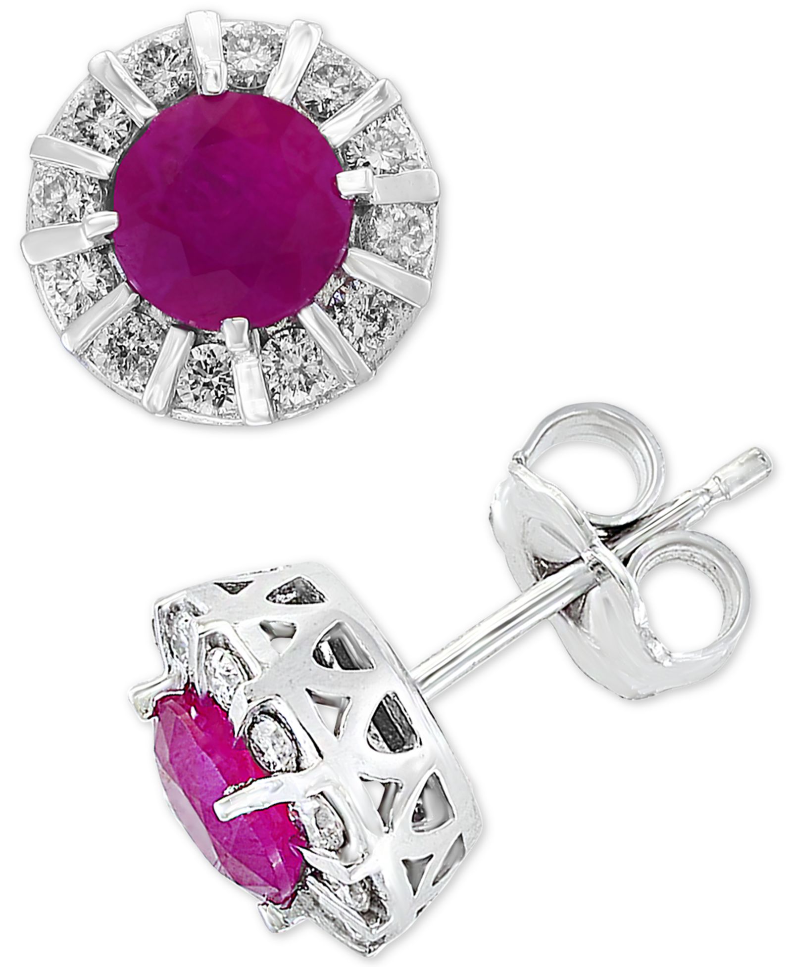 EFFY® серьги-гвоздики Tanzanite (9/10 ct. t.w.) & Diamond (1/3 ct. t.w.) из белого или желтого золота 14k