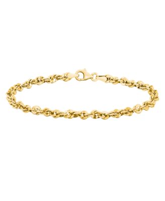 Italian Gold браслет-цепочка Diamond Cut Rope 3-3/4mm из 14k Gold, Made in Italy