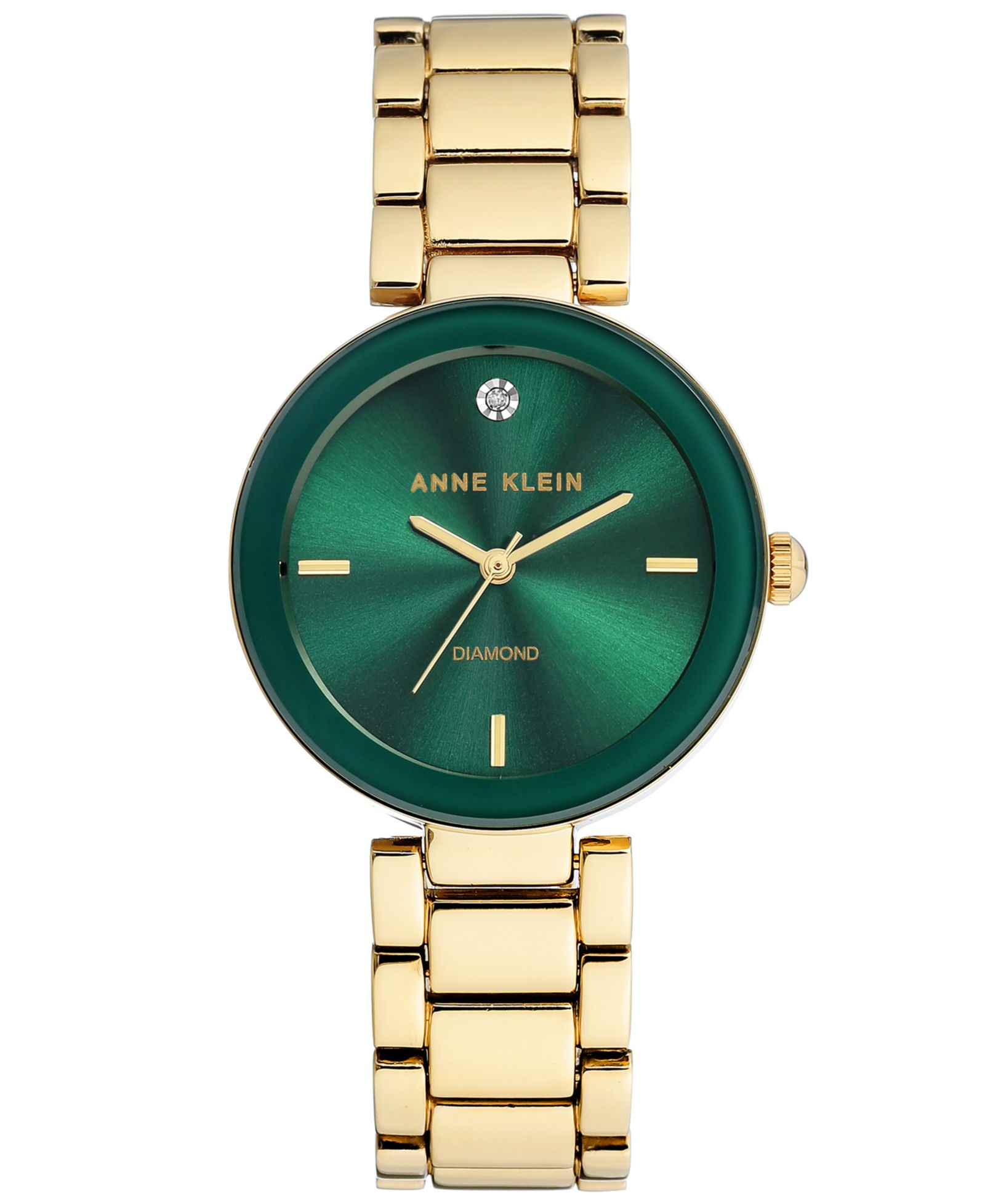 Женские часы Anne Klein Diamond-Accent Gold-Tone, 32mm