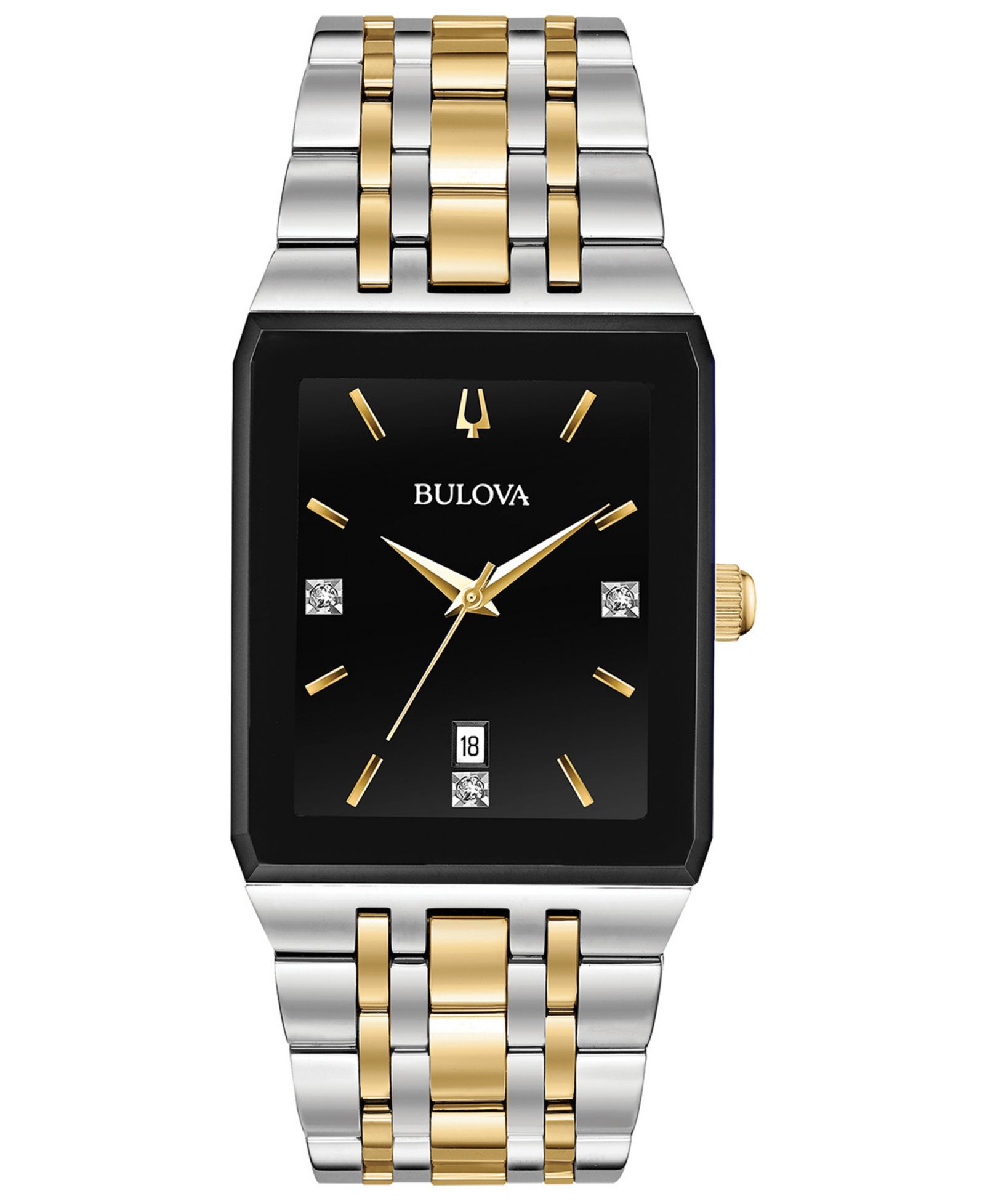 Мужские часы Bulova Diamond-Accent Two-Tone Stainless Steel Bracelet 30.5x45mm