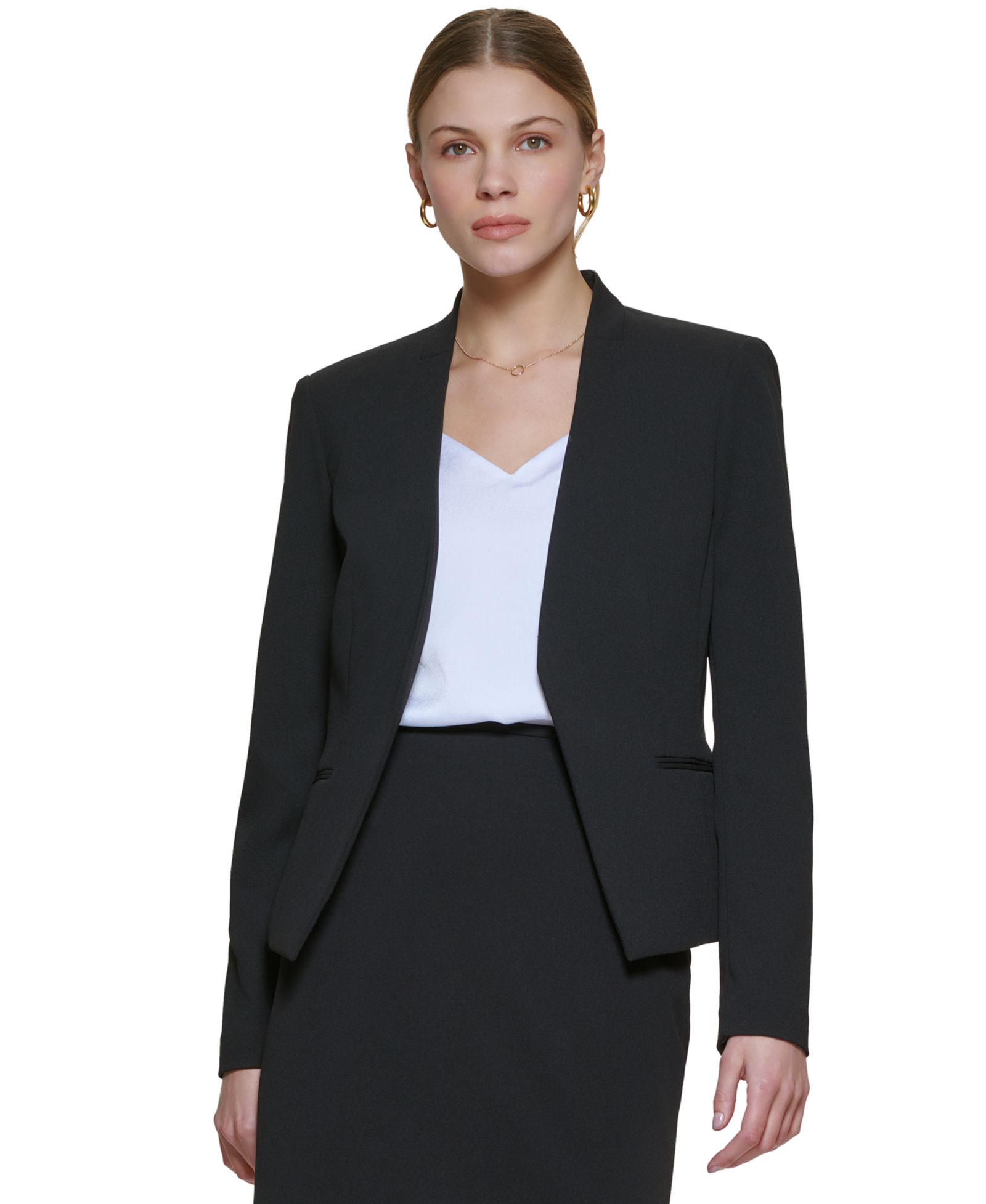 Calvin Klein Women's Asymmetrical Open-Front Blazer