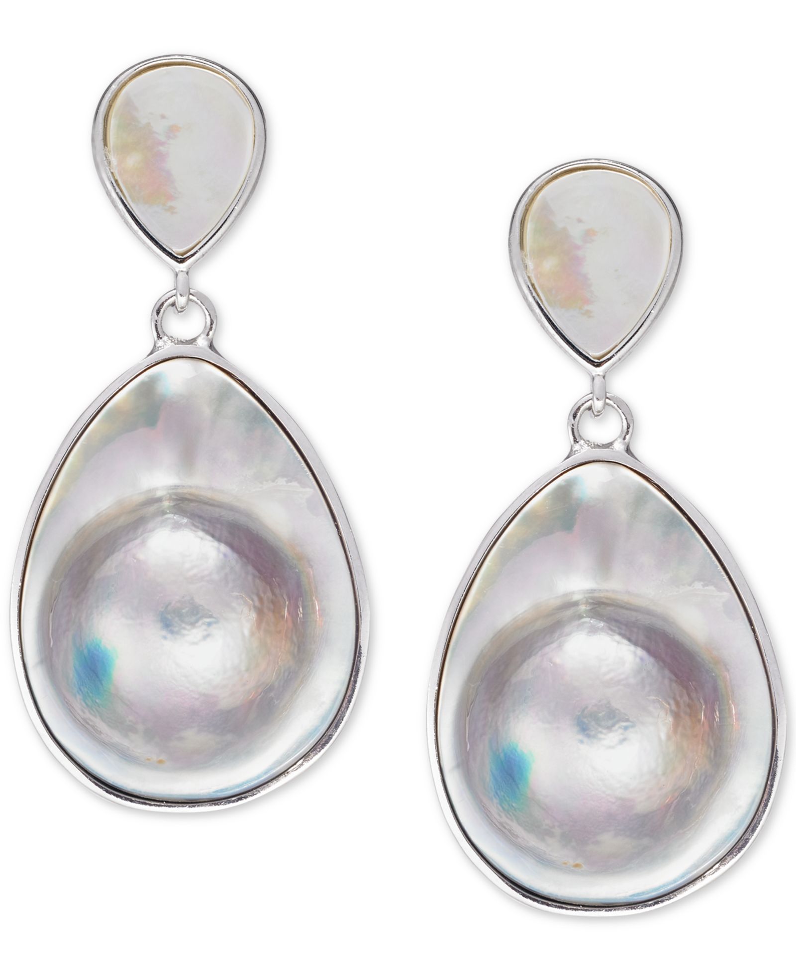 Серьги-подвески Mabé Blister Pearl из стерлингового серебра