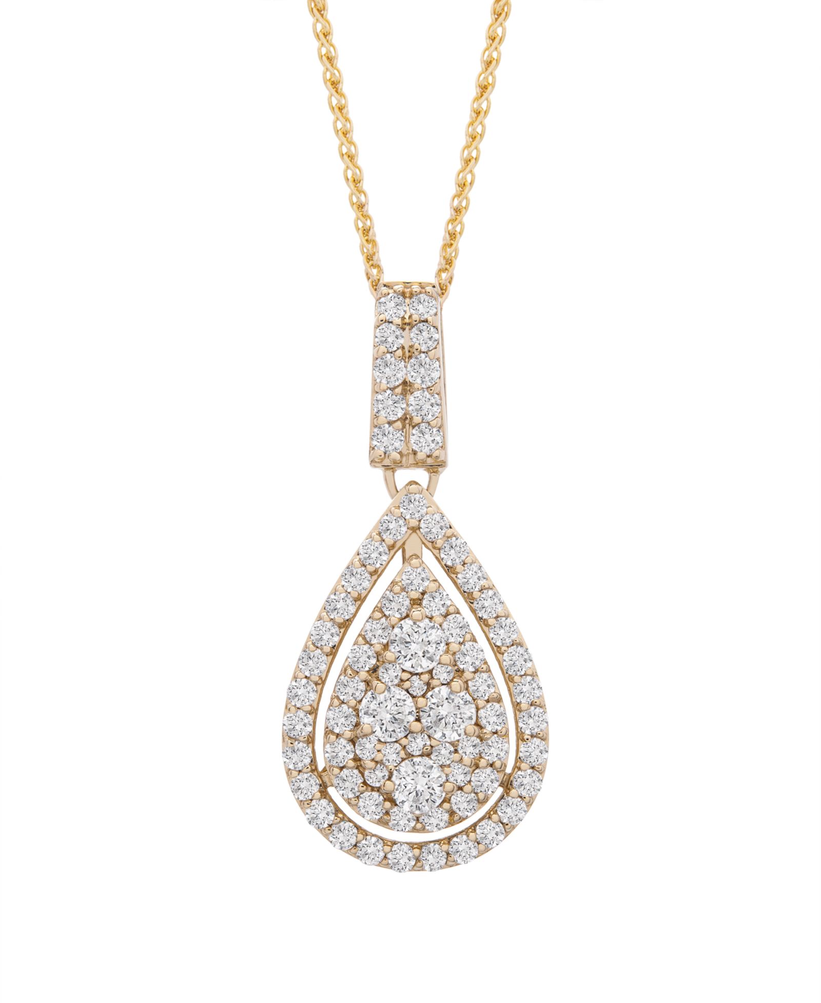 Подвеска-кулон Diamond Pavé Teardrop 18" в 14k White Gold (1 ct. t.w.)