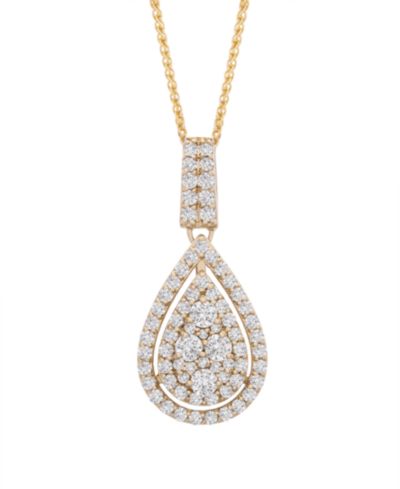Подвеска-кулон Diamond Pavé Teardrop 18" в 14k White Gold (1 ct. t.w.)