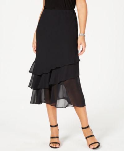 Женская многоярусная юбка Alex Evenings Petite Tiered Chiffon Tea Length