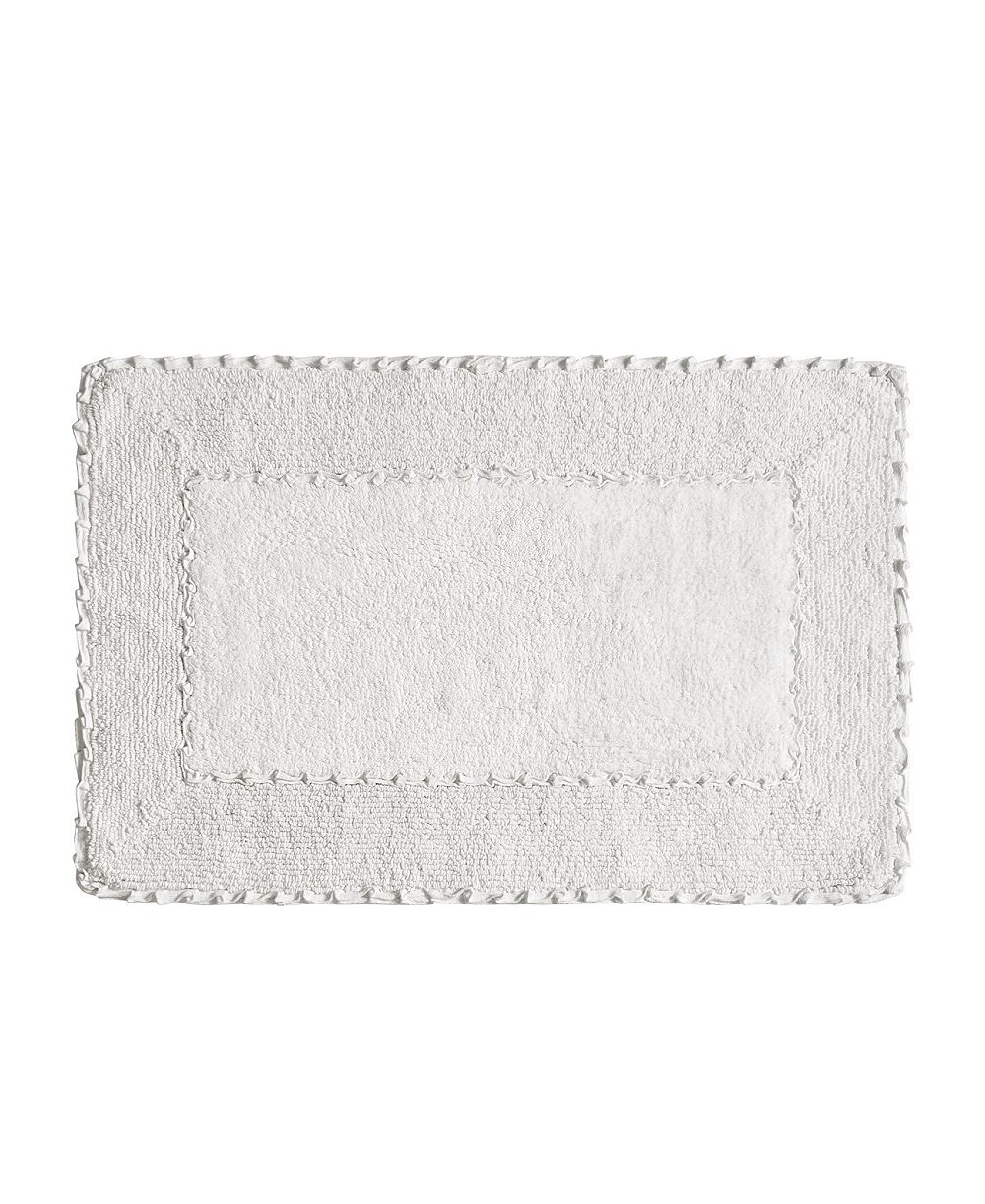 Laura Ashley Ruffled Cotton Bath Rug, 20" x 34"