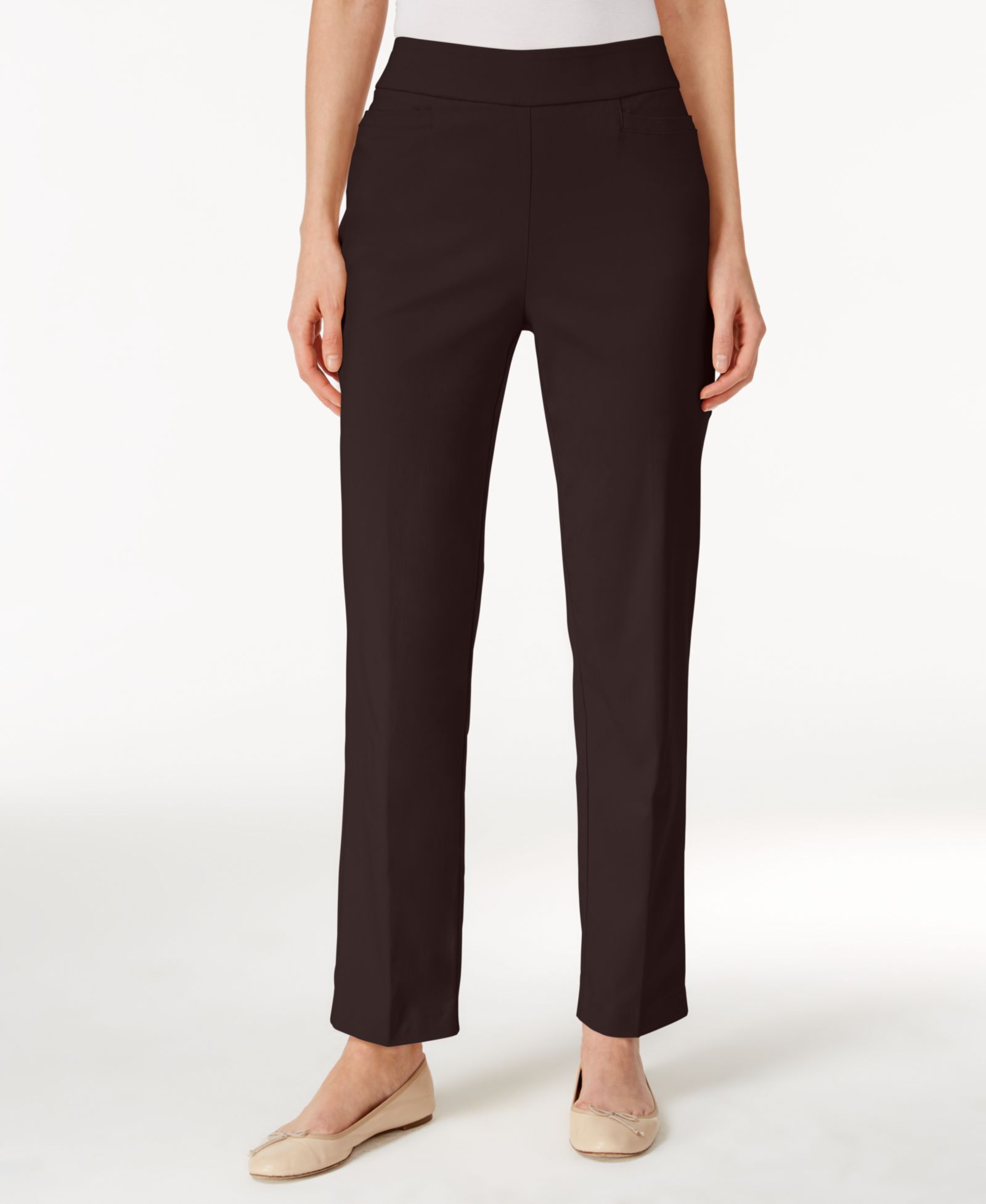 Alfred Dunner Petite Classics Tummy-Control Pull-On Straight-Leg Pants, Petite & Petite Short