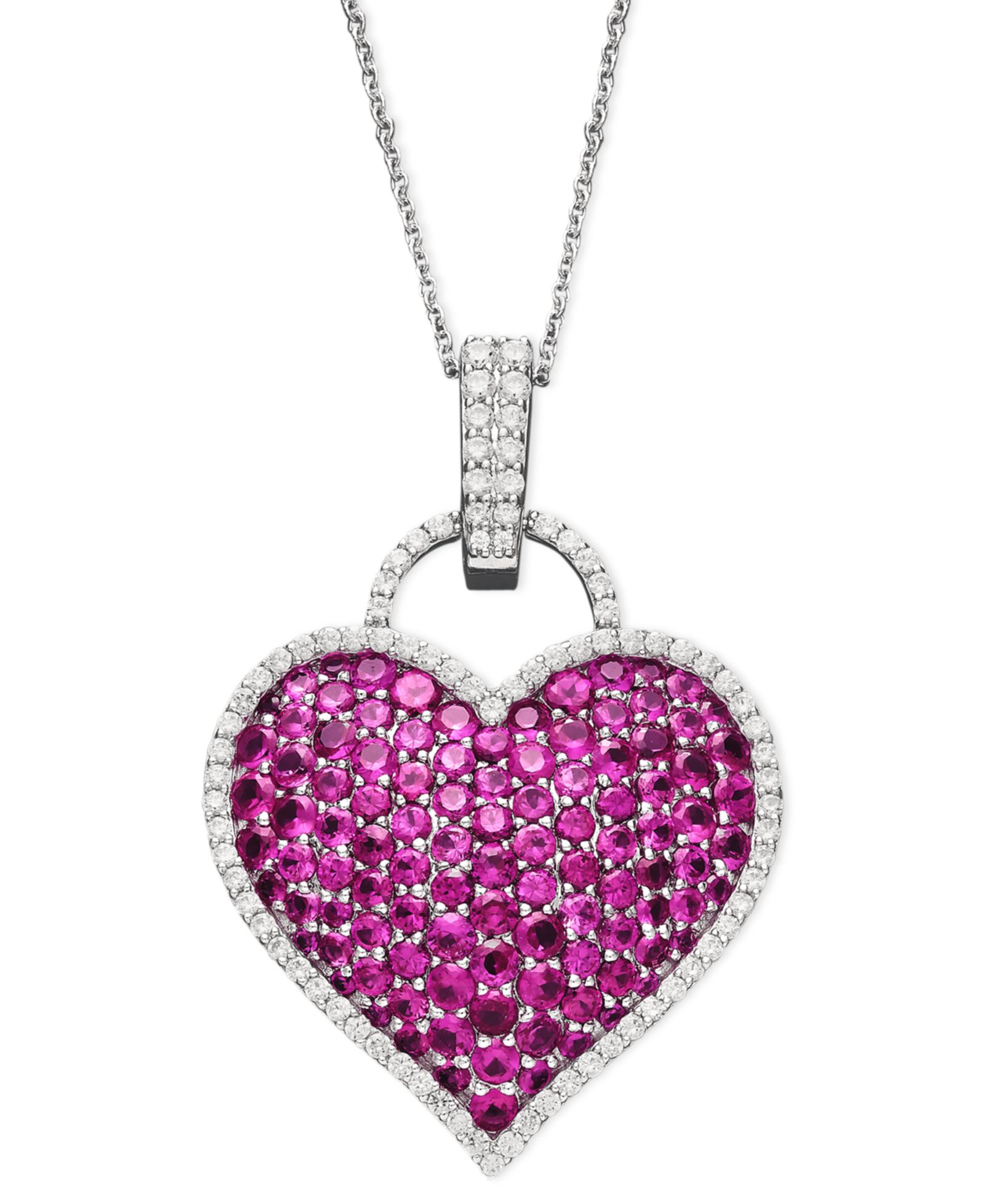 Macy's Подвеска с рубином (6-1/2 ct. t.w.) и бриллиантом (1/2 ct. t.w.) Pave в белом золоте 14k