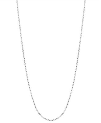18" Mirror Box Chain (5/8mm) in 14K White Gold