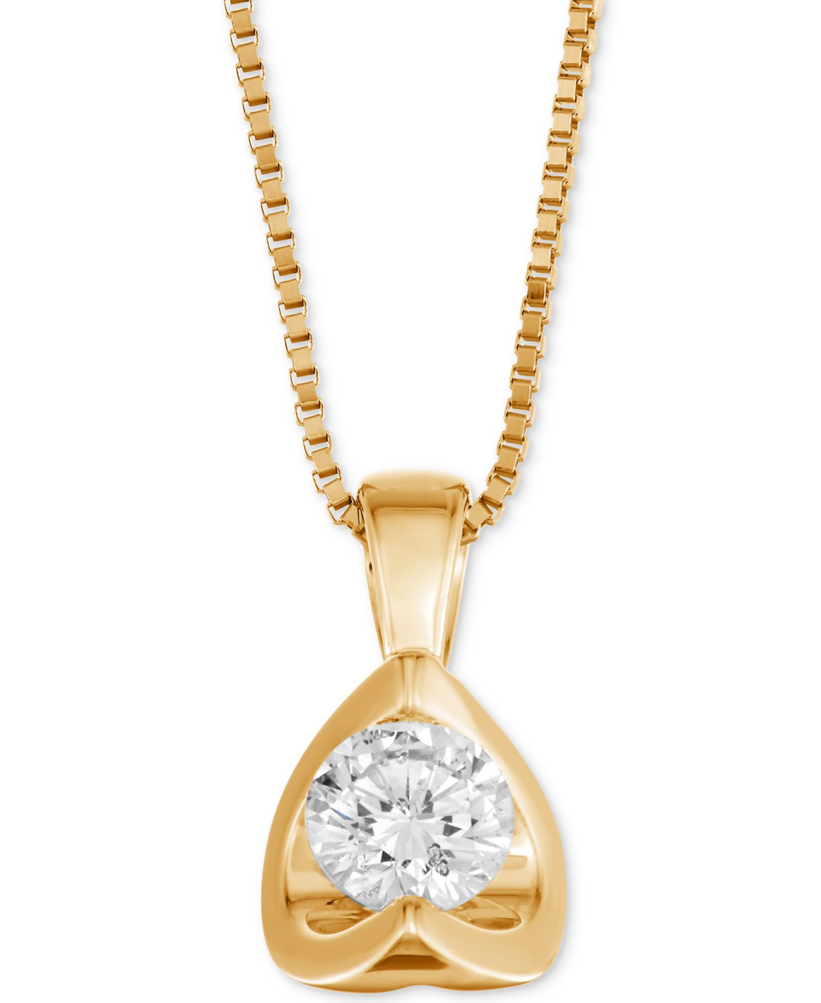 Diamond Tension-Set 18" Pendant Necklace (5/8 ct. t.w.) in 14k Yellow or Rose Gold