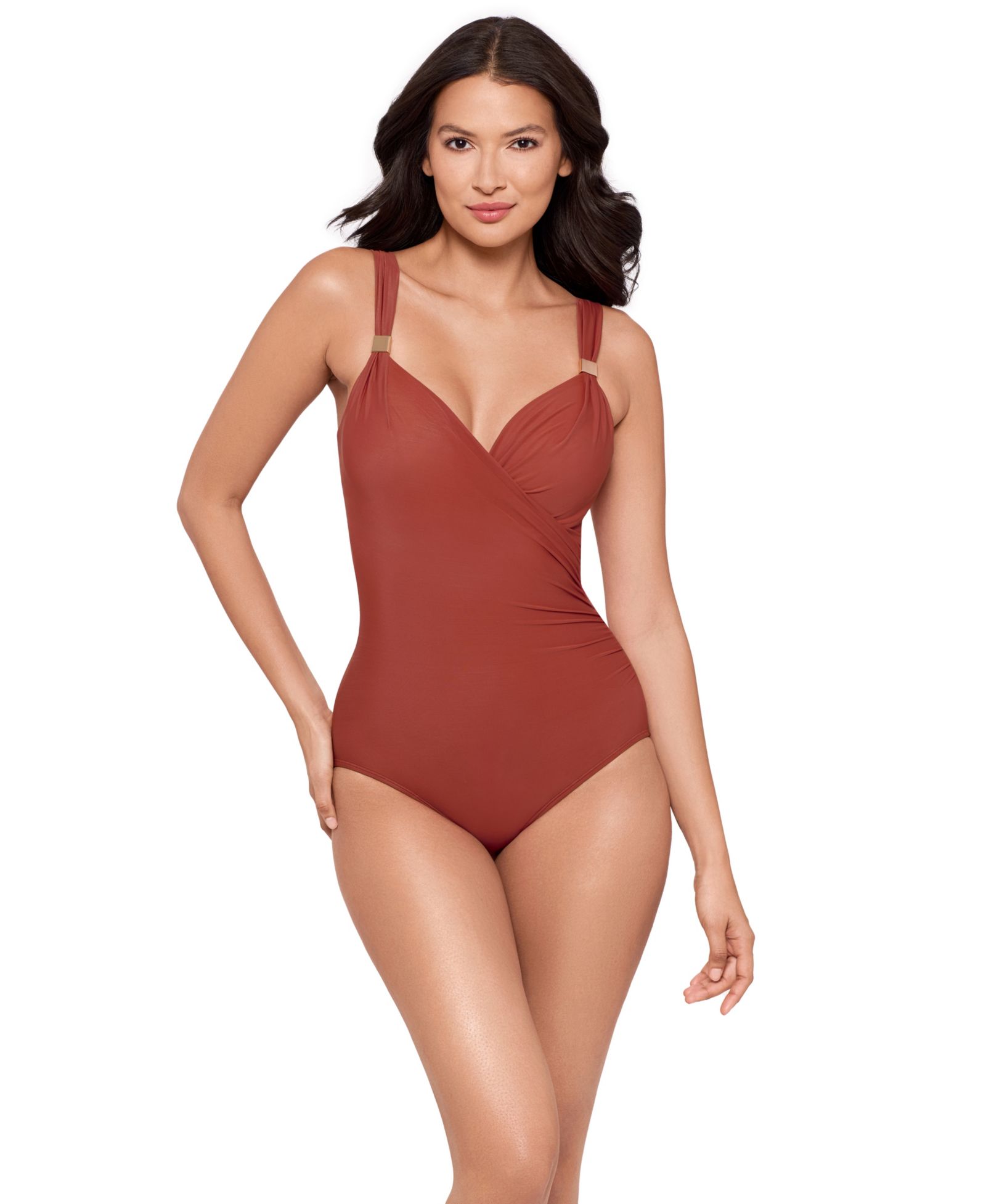 Слитный купальник Miraclesuit Razzle Dazzle Siren Twist-Front Underwire Allover Slimming