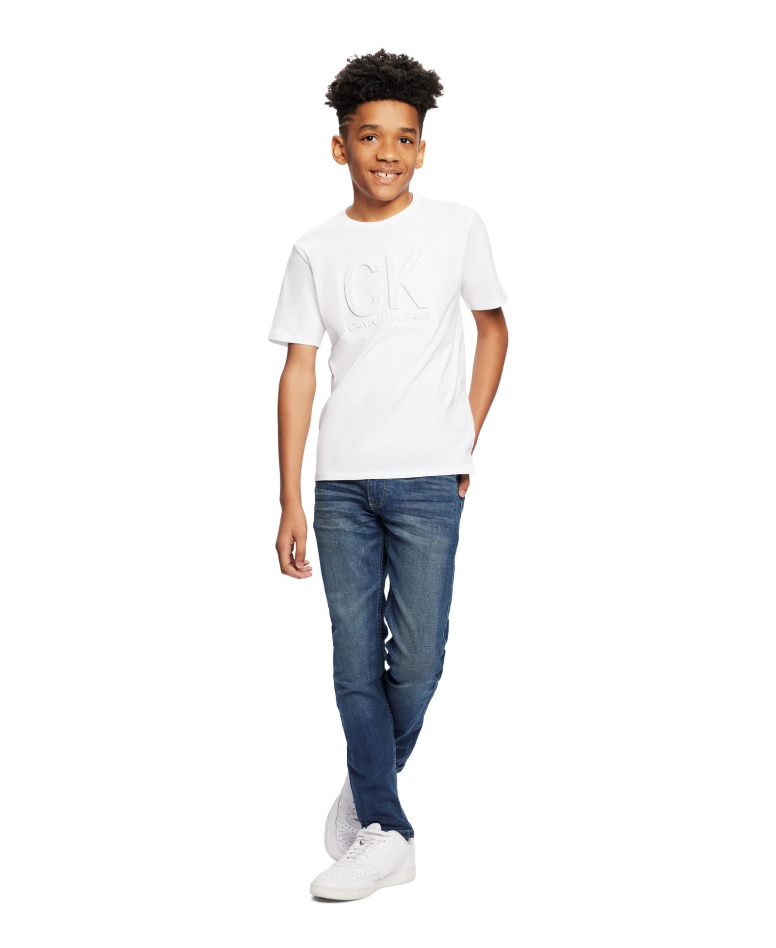 Calvin Klein Boys' 8-20 Graphic-Print Cotton T-shirt