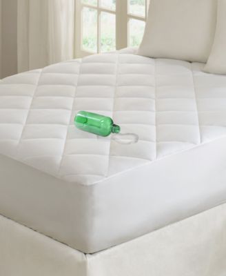 Madison Park Quiet Nights Quilted Diamond Down Alternative Waterproof 300 Thread Count Cotton Sateen Mattress Pad, Twin