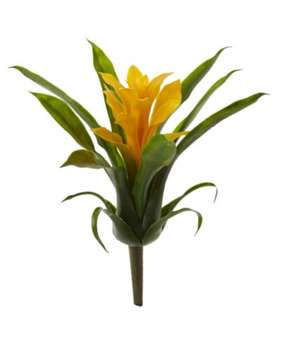 Nearly Natural 6-Pc. 11" Yellow Bromeliad Artificial Flower Stem Set