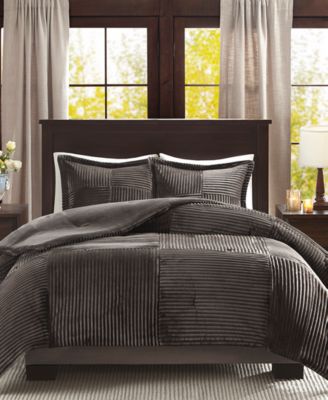 Madison Park Parker Plush Microlight Down Alternative 3-Pc. Comforter Set, Full/Queen