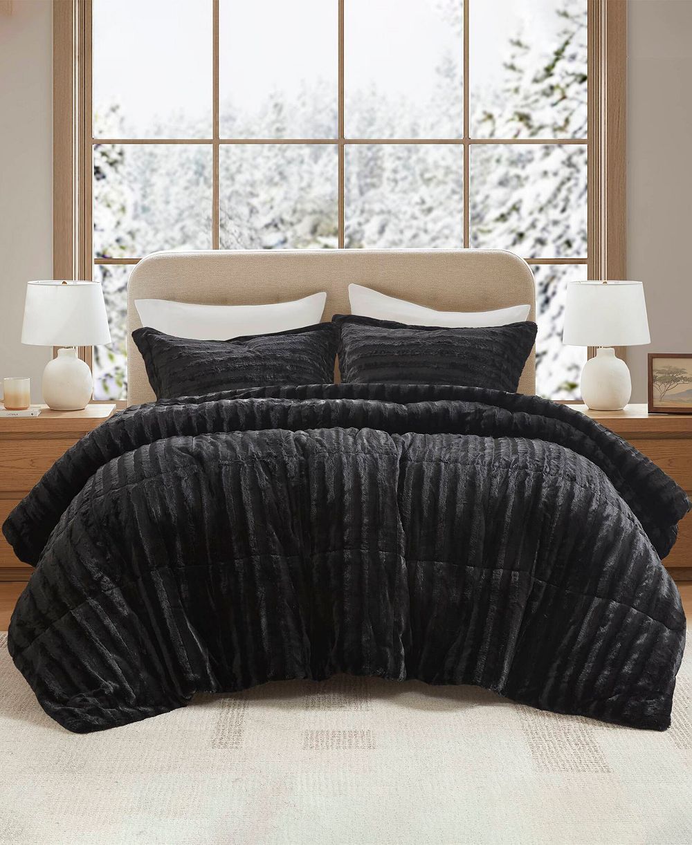 Madison Park Duke Reversible Faux Fur 3-Pc. Comforter Set, Full/Queen