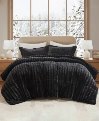 Madison Park Duke Reversible Faux Fur 3-Pc. Comforter Set, Full/Queen