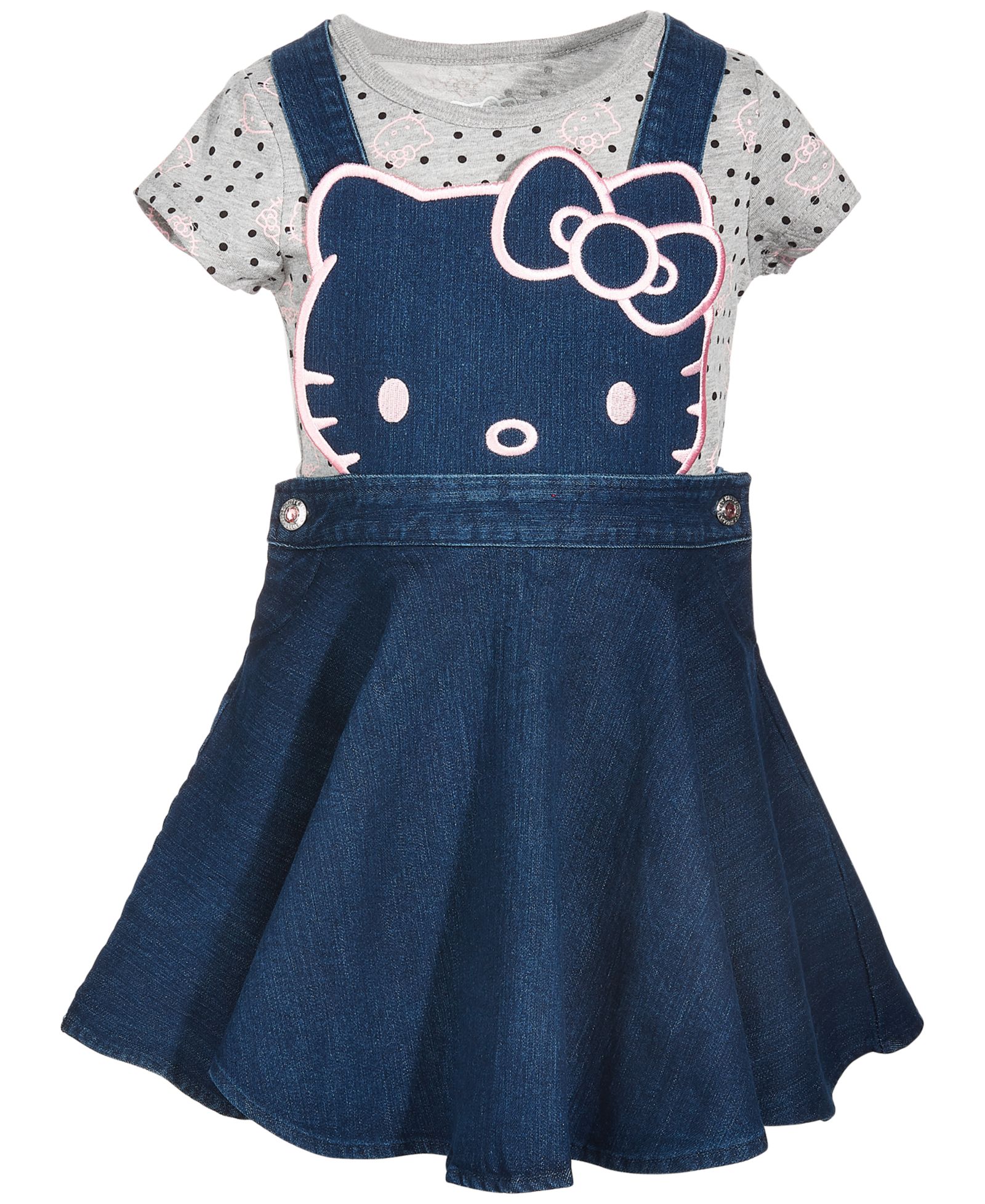 Hello Kitty Детский комплект: футболка с коротким рукавом и джинсовое платье, 2 предмета