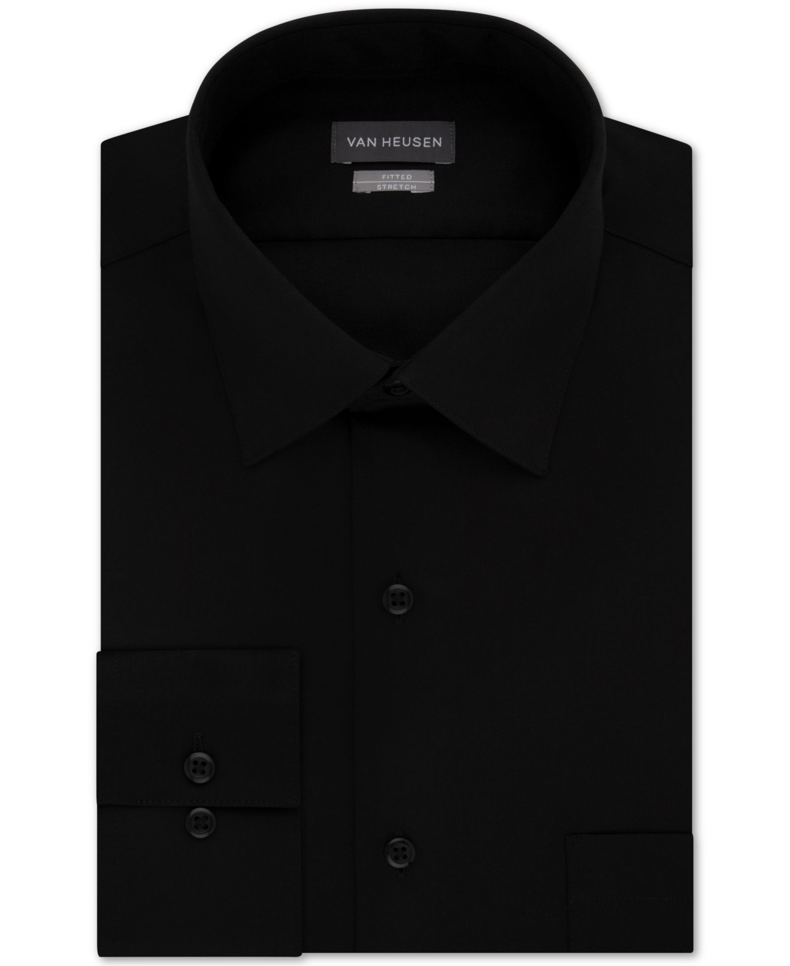 Mens Athletic Stretch Wrinkle Free Sateen Solid Dress Shirt