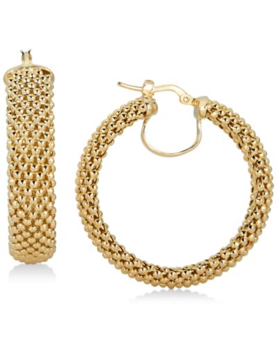 Серьги-кольца Mesh Hoop из стерлингового серебра с напылением 14k Gold
