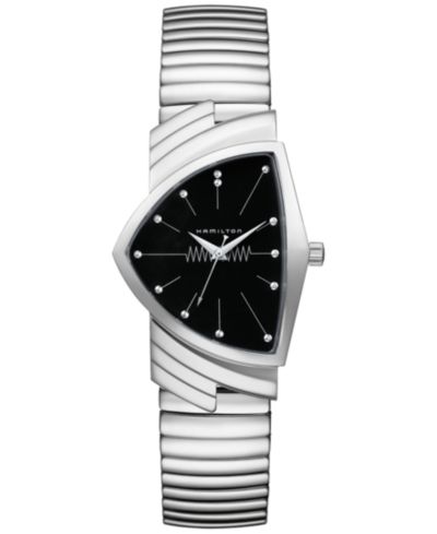 Hamilton унисекс наручные часы Swiss Ventura из нержавеющей стали с браслетом, 32mm