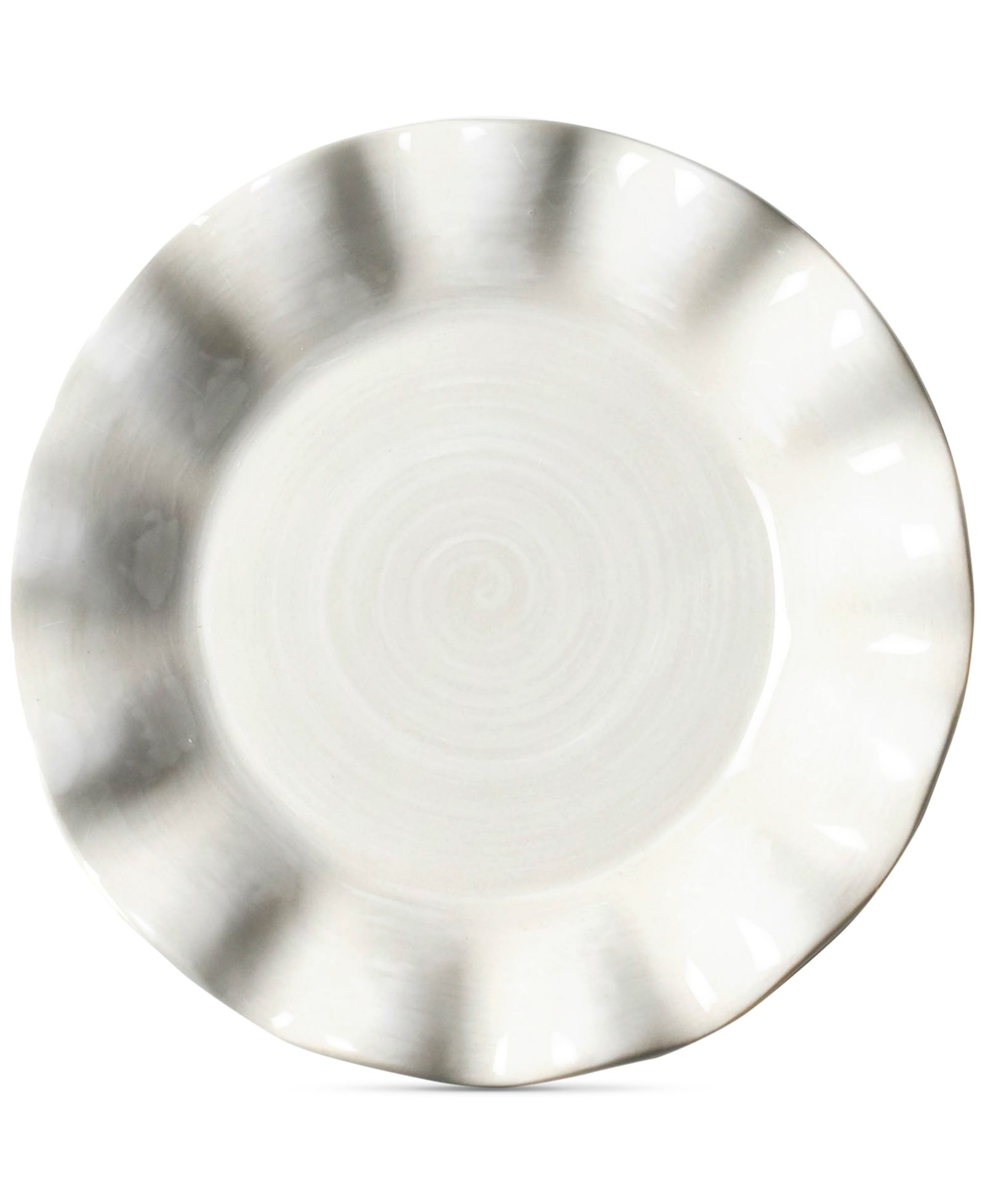Coton Colors by Laura Johnson Signature Ruffle Round White  Salad Plate